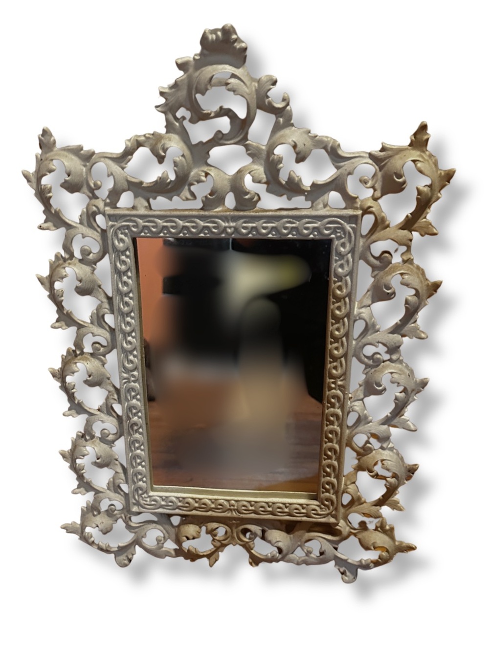 White Iron Antique Standing Mirror
